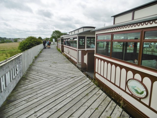 One of the Giant’s Causeway & Bushmills Railway’s tram carriages on the platform at Bushmills station